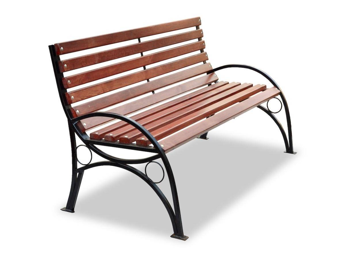 Скамейка дачная с элементами ковки  с поручнями (1.5 м.)