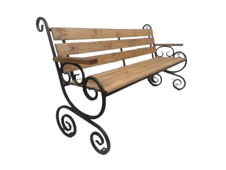 Скамья классик с элементами ковки с подлокотниками (1.5м.)